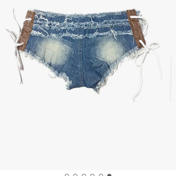 Hot Denim Cut Off Mini Shorts - Picture 4 of 5